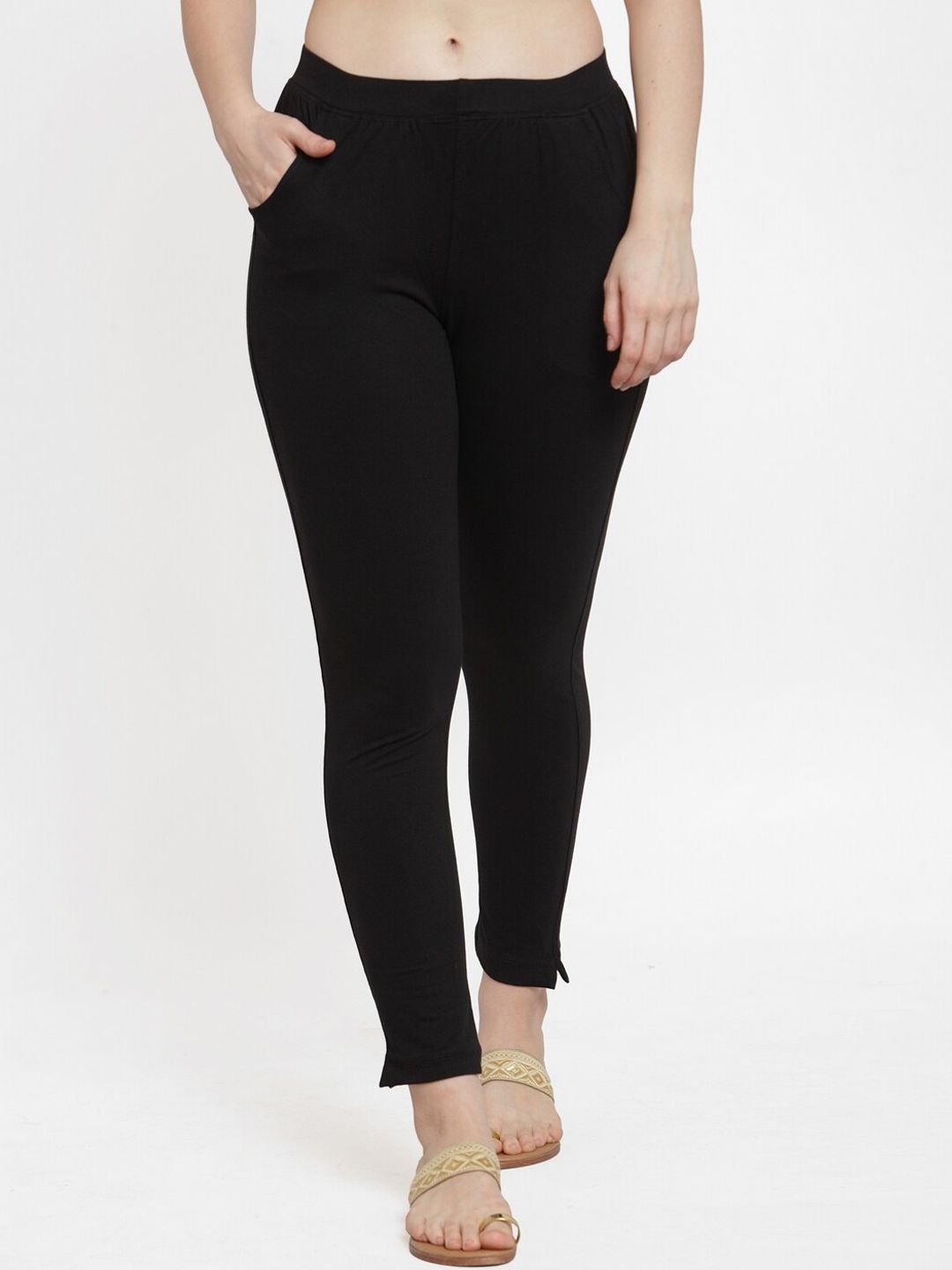 TAG 7 Women Pack Of 2 Solid Straight-Fit Ankle-Length Leggings