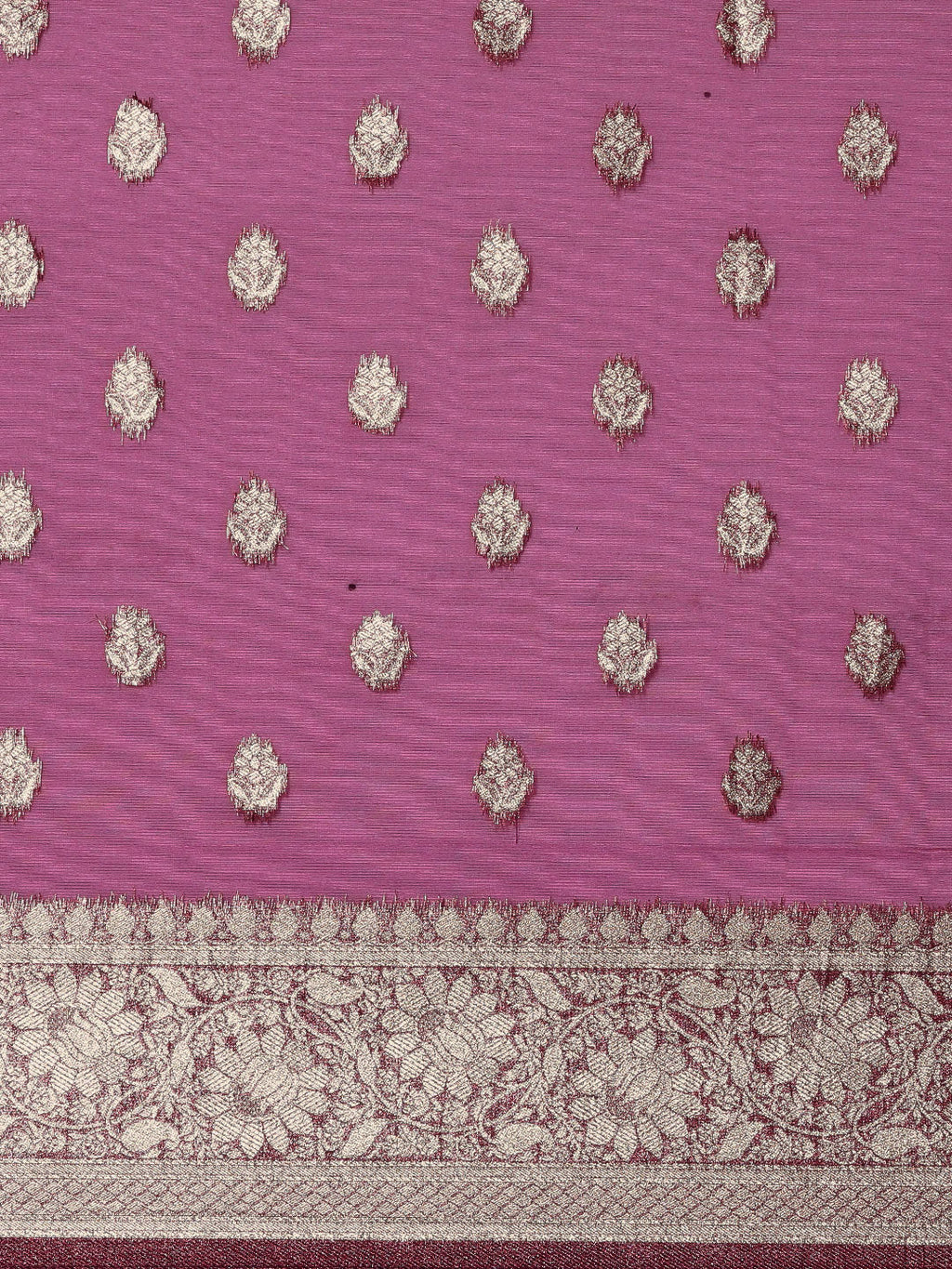 Saree Mall Magenta Ethnic Motifs Zari Organza Banarasi Saree