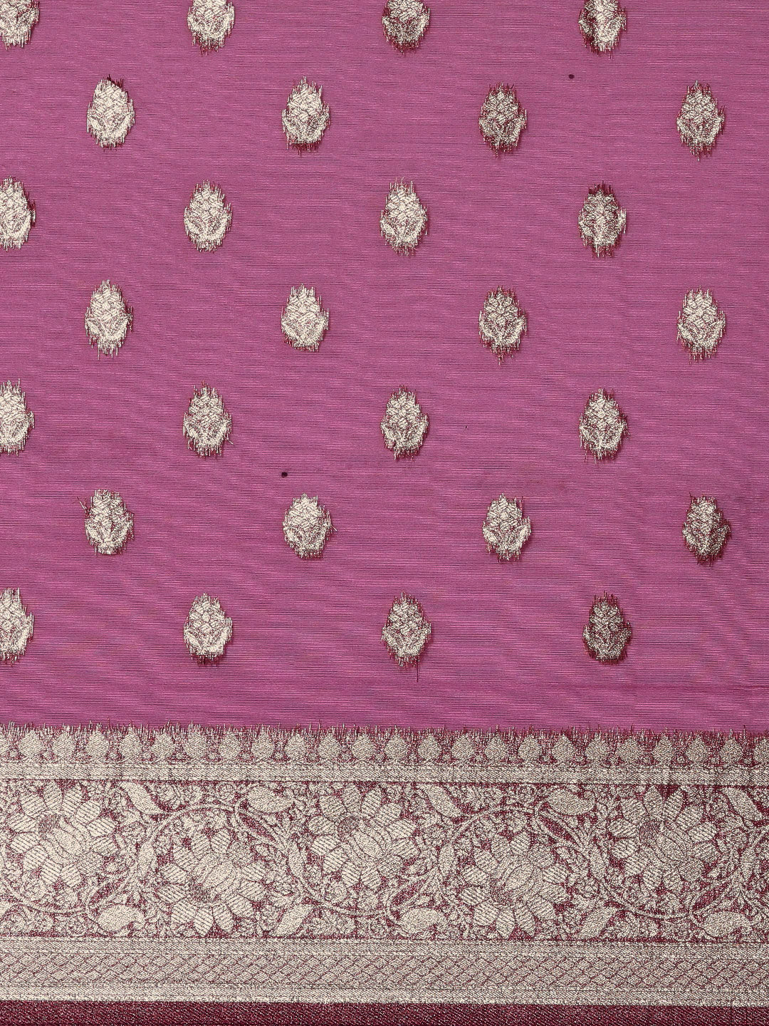 Saree Mall Magenta Ethnic Motifs Zari Organza Banarasi Saree