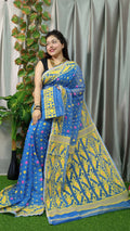 Exclusive Collection Light Blue Beautiful Jamdani Collection Saree