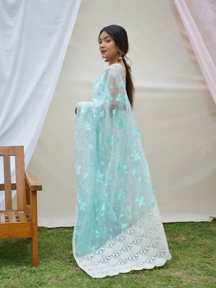 Vamsee Ishaq Sky Organza Saree