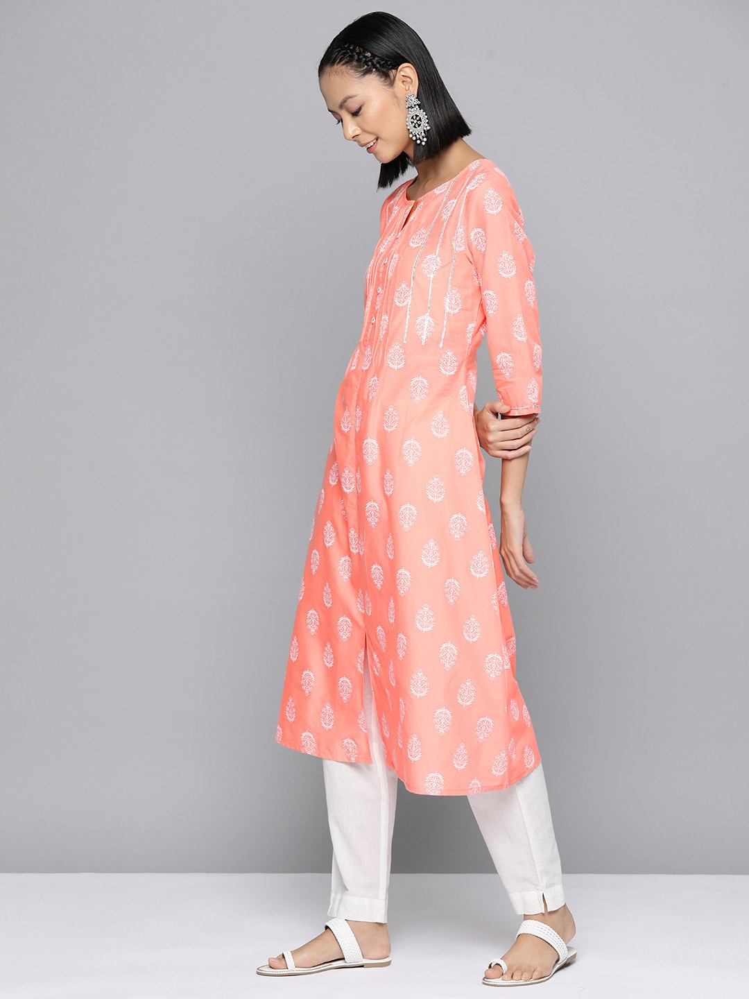 HERE&NOW Ethnic Motifs Printed A-Line Kurta