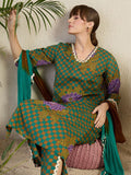 Indo Era Women Floral Printed Regular Beads and Stones Kurta with Trousers & With Dupatta