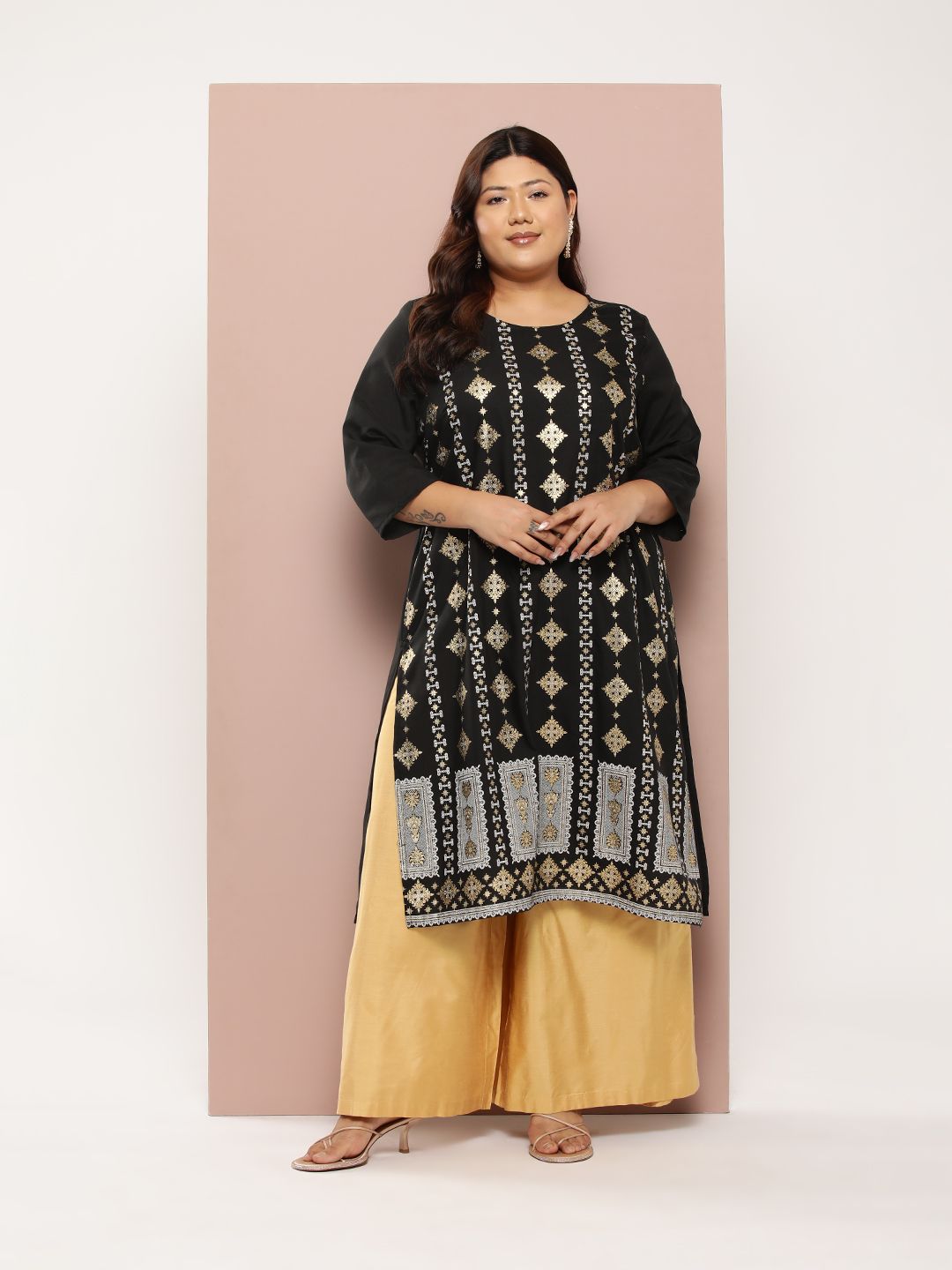 Sztori Plus Size Ethnic Motifs Print Kurta