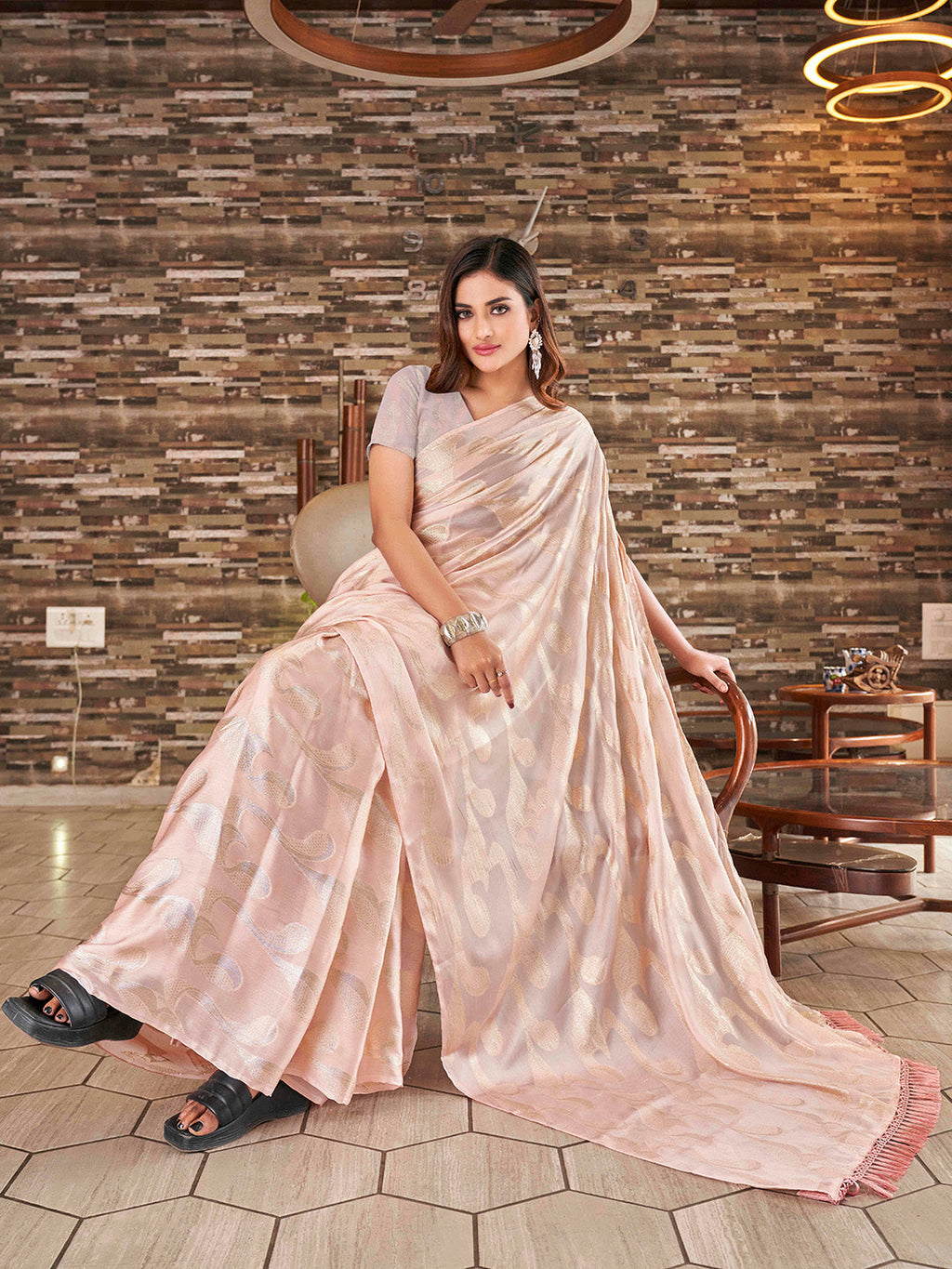 Tikhi Imli Woven Design Satin Jacquard Ready to Wear Saree