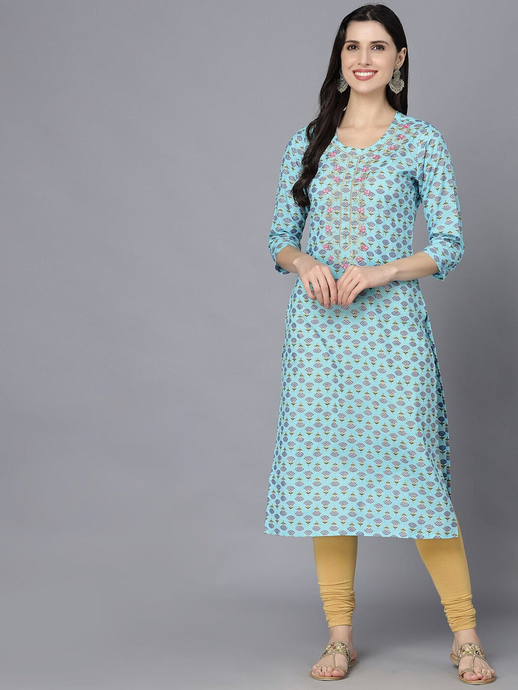 HERE&NOW Women Ethnic Motifs Printed Flared Sleeves Kurta