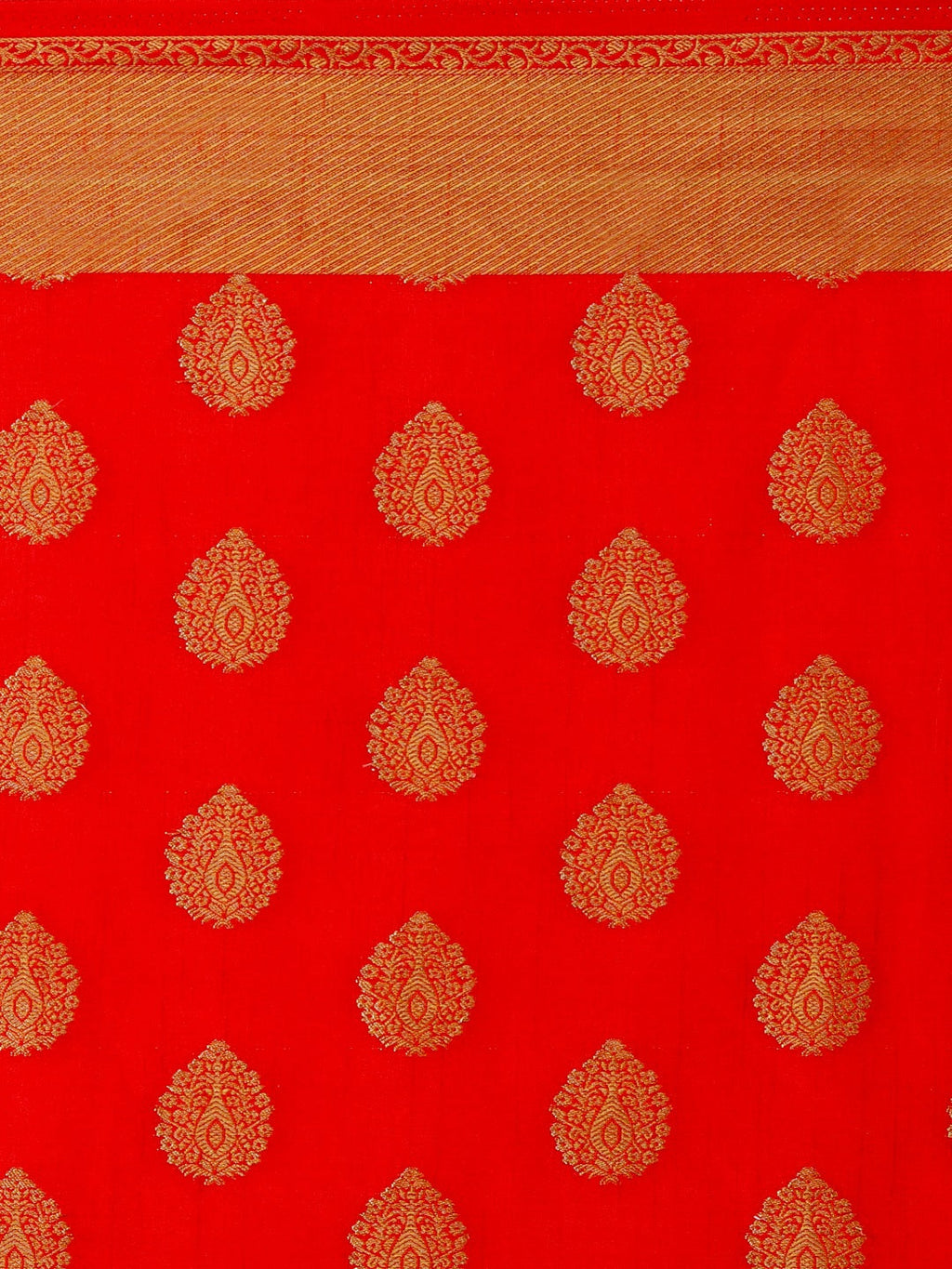 Saree Mall Red Silk Blend Woven Design Kanjeevaram Saree