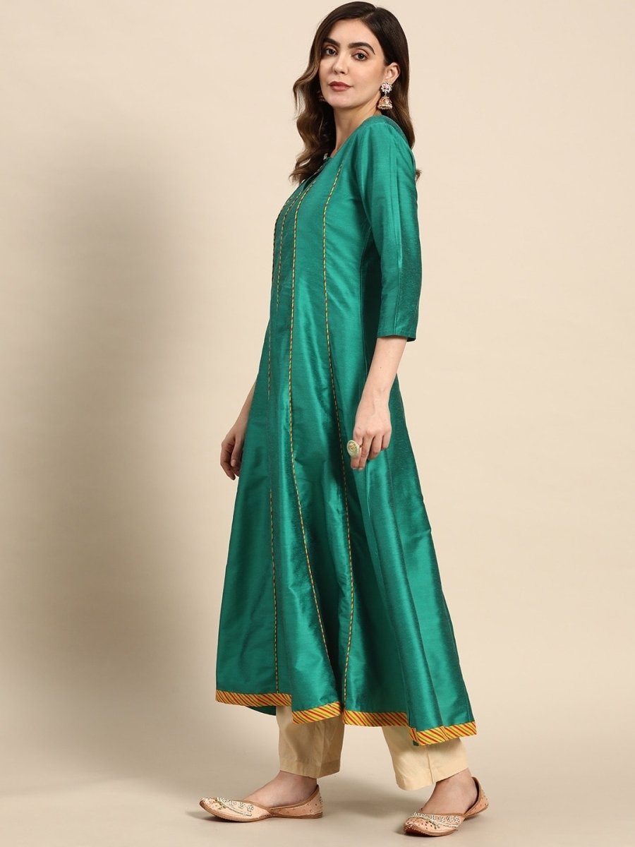 All About You Women Keyhole Neck A-Line Kurta & Dupatta
