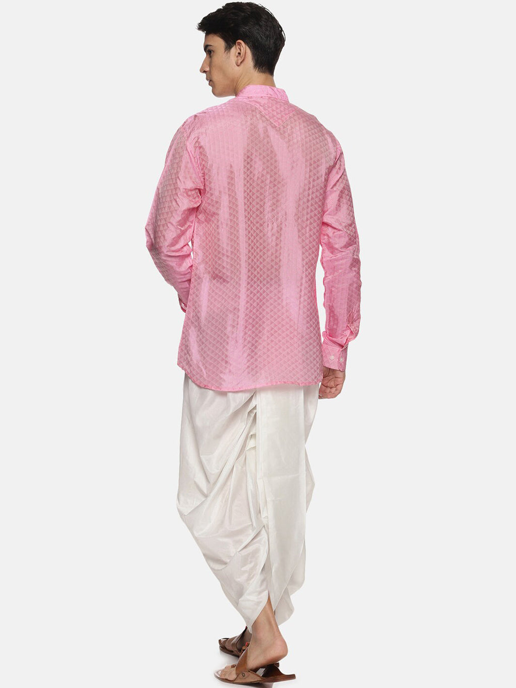 Sethukrishna Mens Pink Kurta with Dhoti Pants