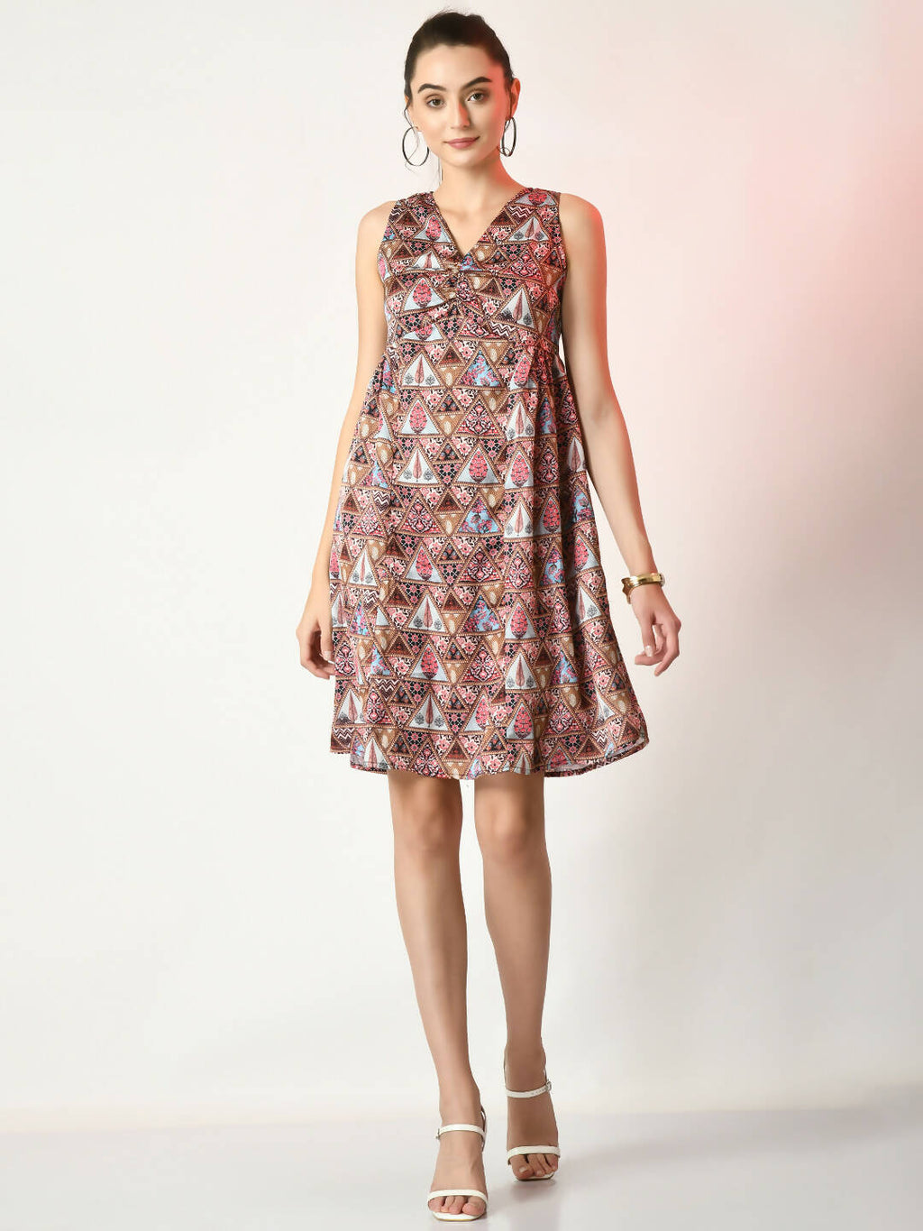 Myshka Women's Multi A-Line Printed Dress