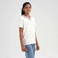 Chilins Girls Cotton Printed Collared Polo T-shirt