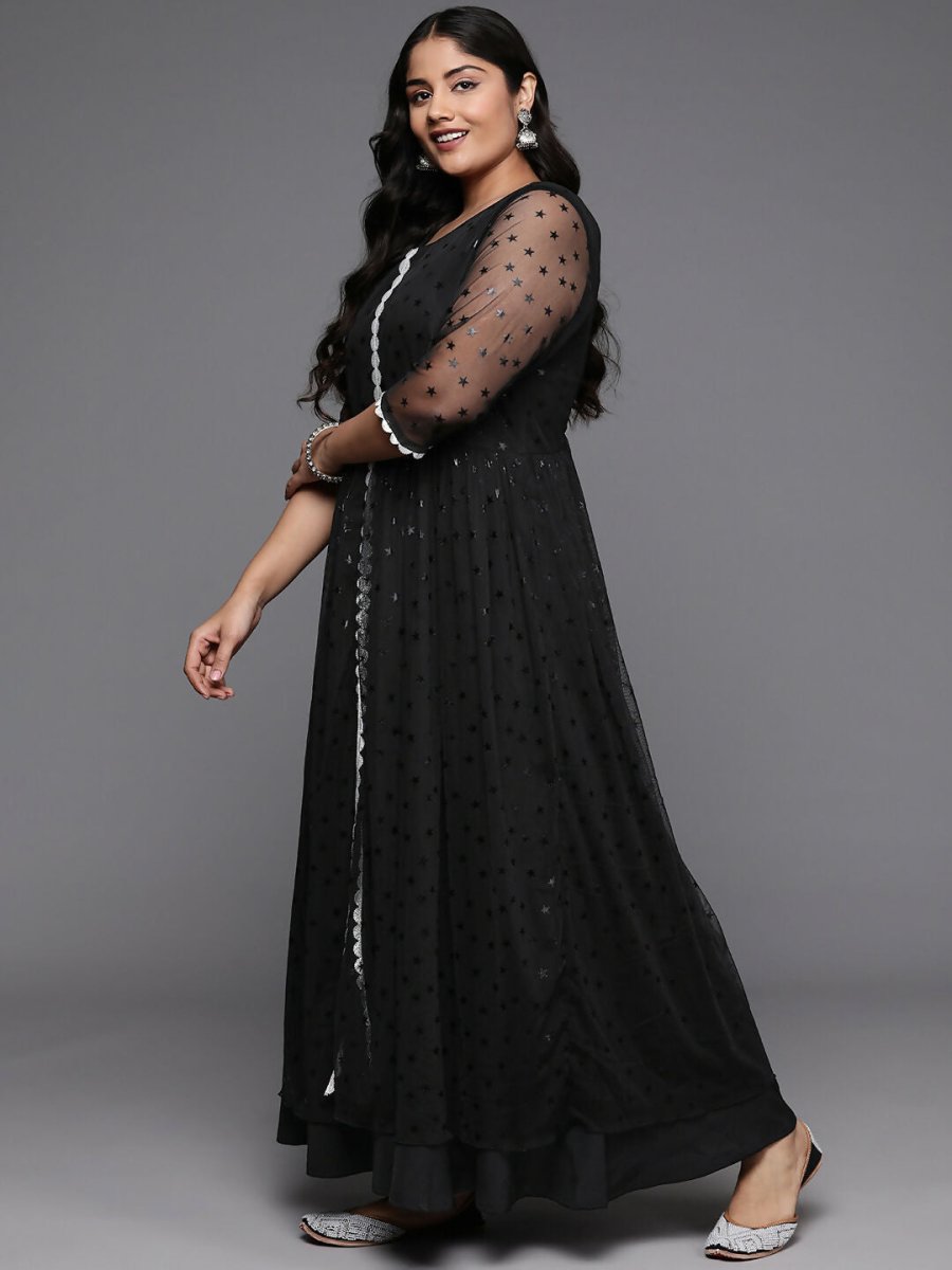 Ahalyaa Women's Traditional wear Ethnic Dress - Black