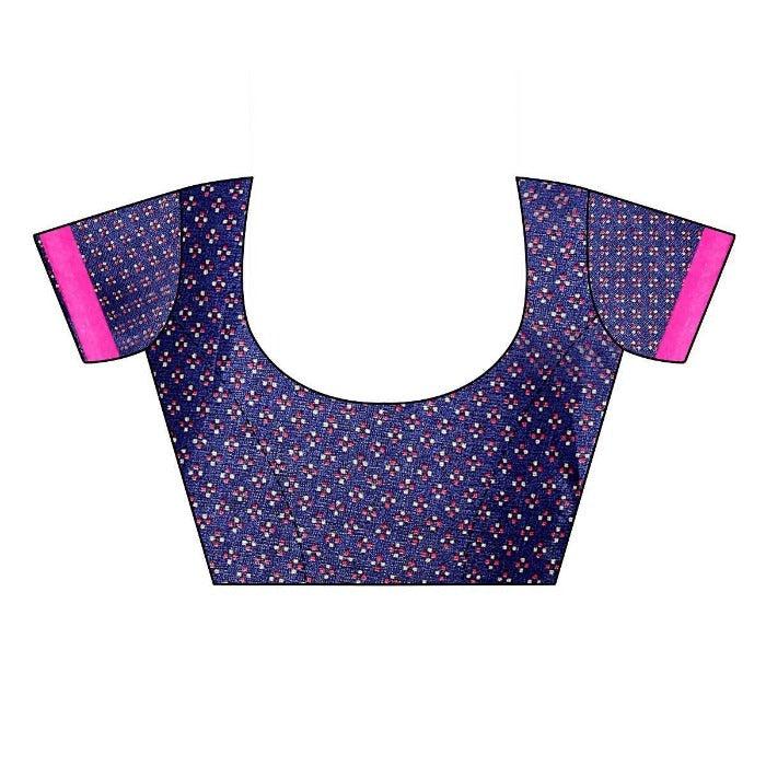 Vamika Navy Mirror Work With Jhalar Khadi Silk Saree (AASHI NAVY)