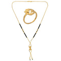 AanyaCentric Gold-Polished Mangalsutra & Ring Set