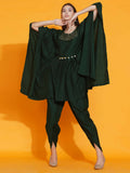 Women Republic Green Kaftan With Hand Embellishment And Dhoti Salwaar