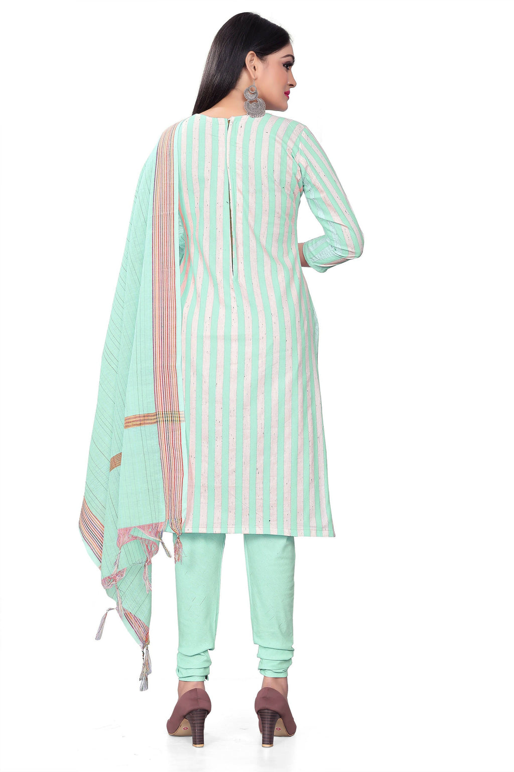 Sky Blue Cotton Jacquard Woven Unstitched Dress Material - Amara