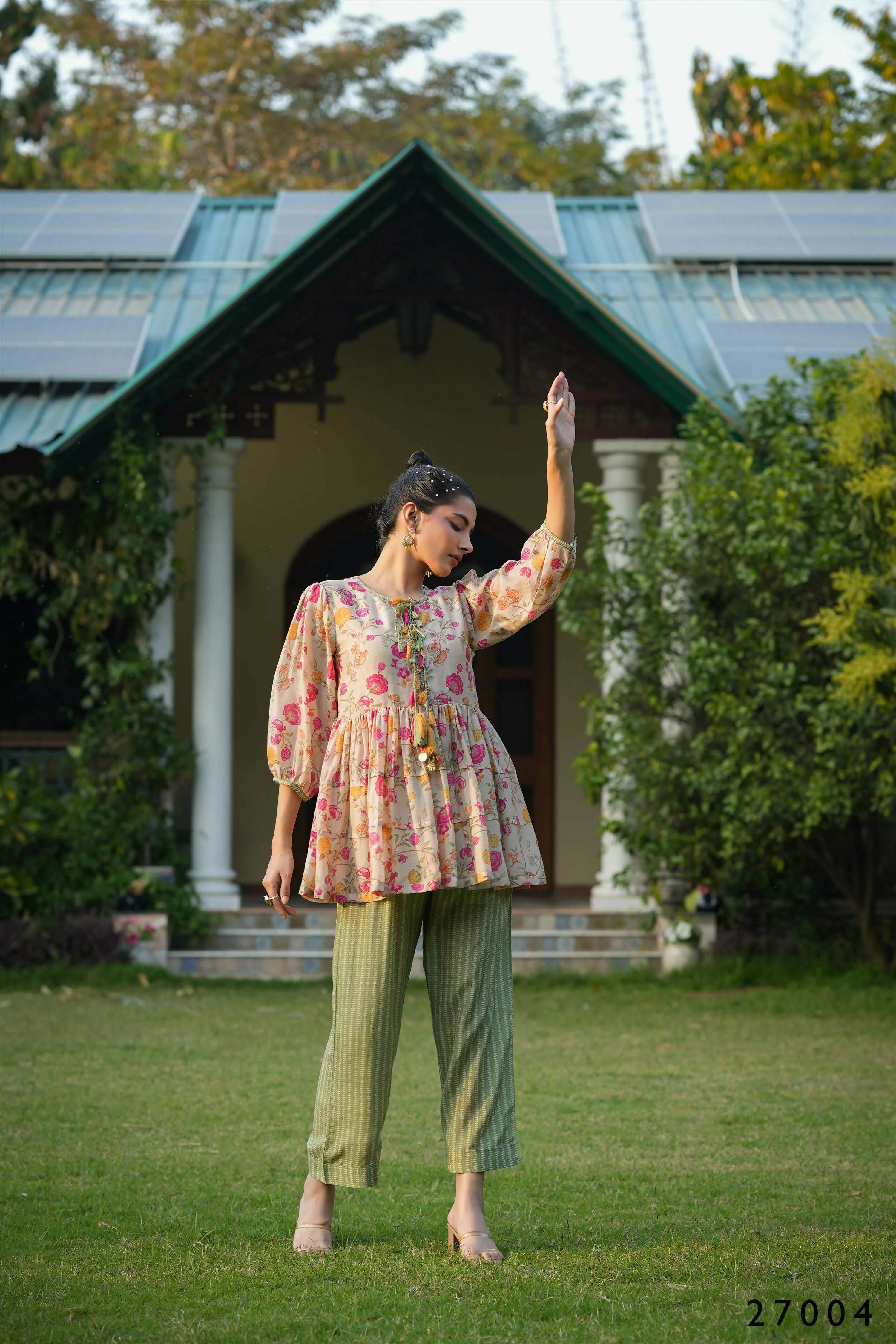 Women's Casual Fashionable Multi Mull Cotton co-ord set - Anya