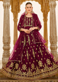 Heavy Stone Embroidered Wine Designer Anarkali Suit - Emponline