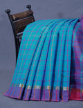 Dual Shade of Sky Blue And Purple Pure Mangalgiri Cotton By Gayathri Reddy Designer Studio