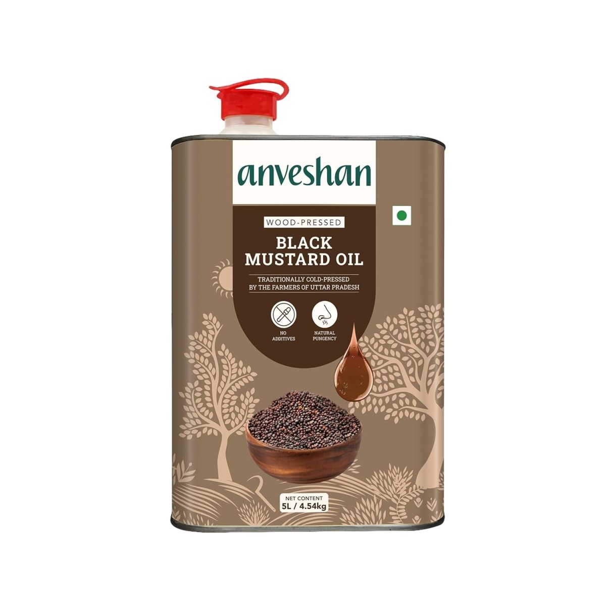 Anveshan Wood Pressed Black Mustard Oil