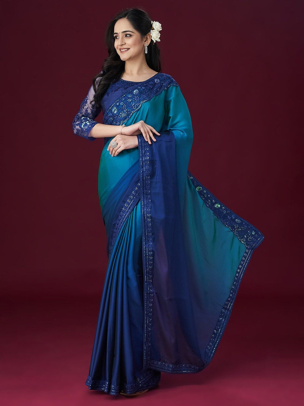 kasee Embroidered Sequinned Saree