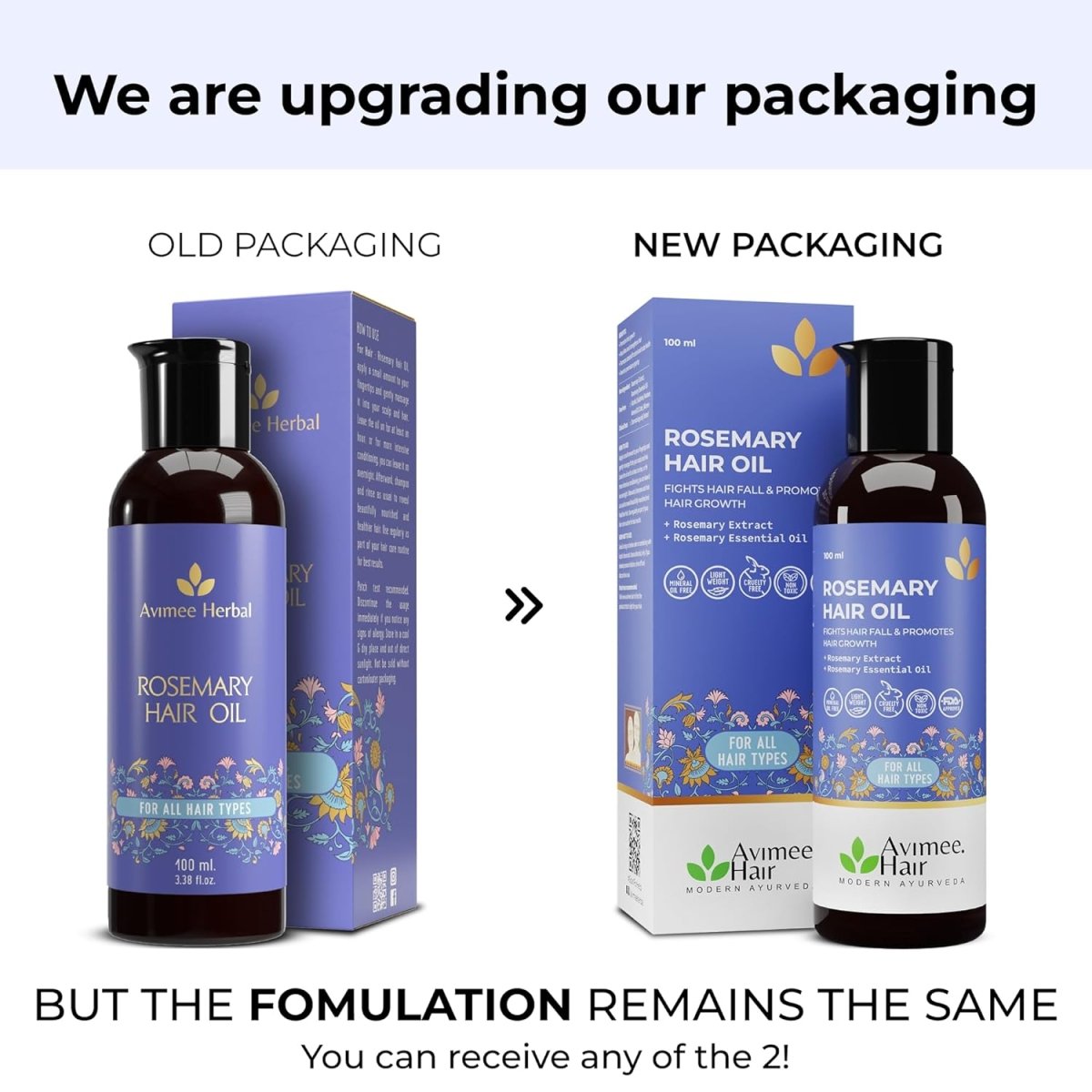 Avimee Herbal Rosemary Hair Oil For Hair Growth With Neem, Amla & Bhringraj Oil