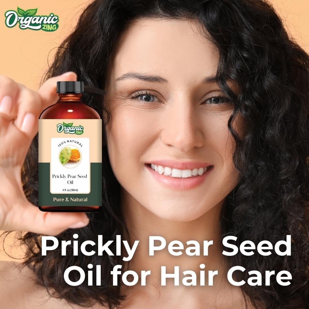 Organic Zing Prickly Pear Seed (Opuntia basilaris P.) Oil | Pure & Natural Carrier Oil for Massage, Skincare & Haircare