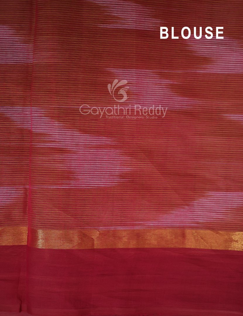 Dual Shades of Light Beige And Dark Rust Mangalagiri Ikkat Cotton Saree By Gayathri Reddy Designer Studio