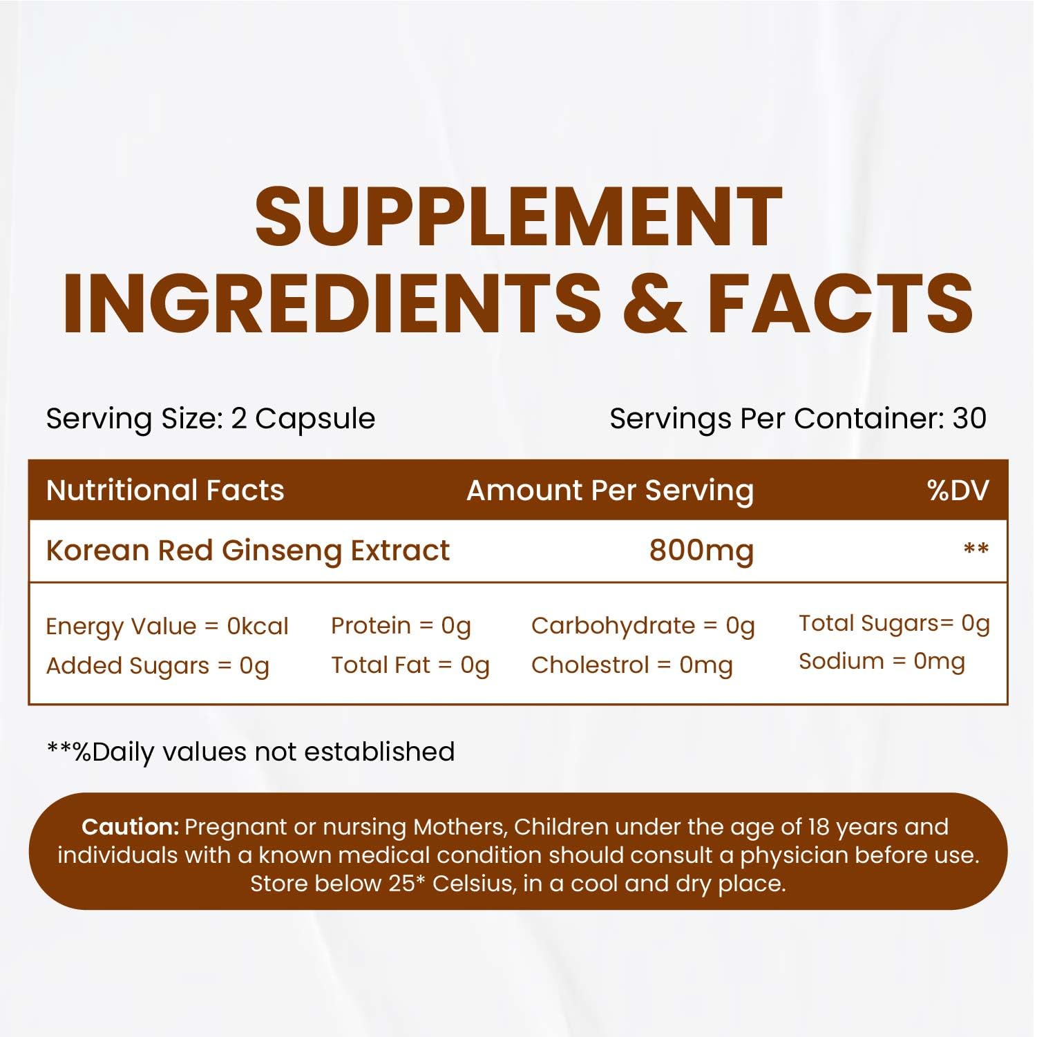 Himalayan Organics Korean Ginseng 800 mg Vegetarian Capsules