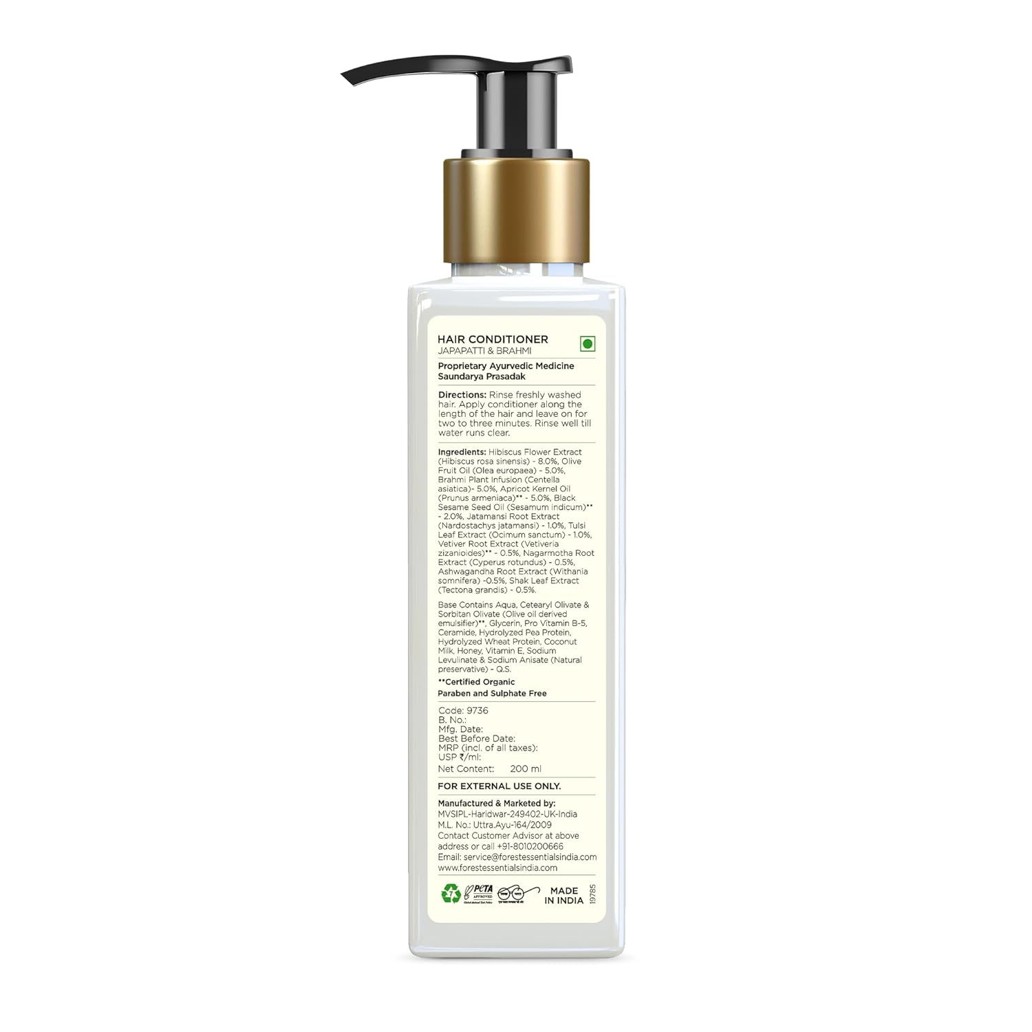 Forest Essentials Hair Conditioner, Japapatti and Brahmi