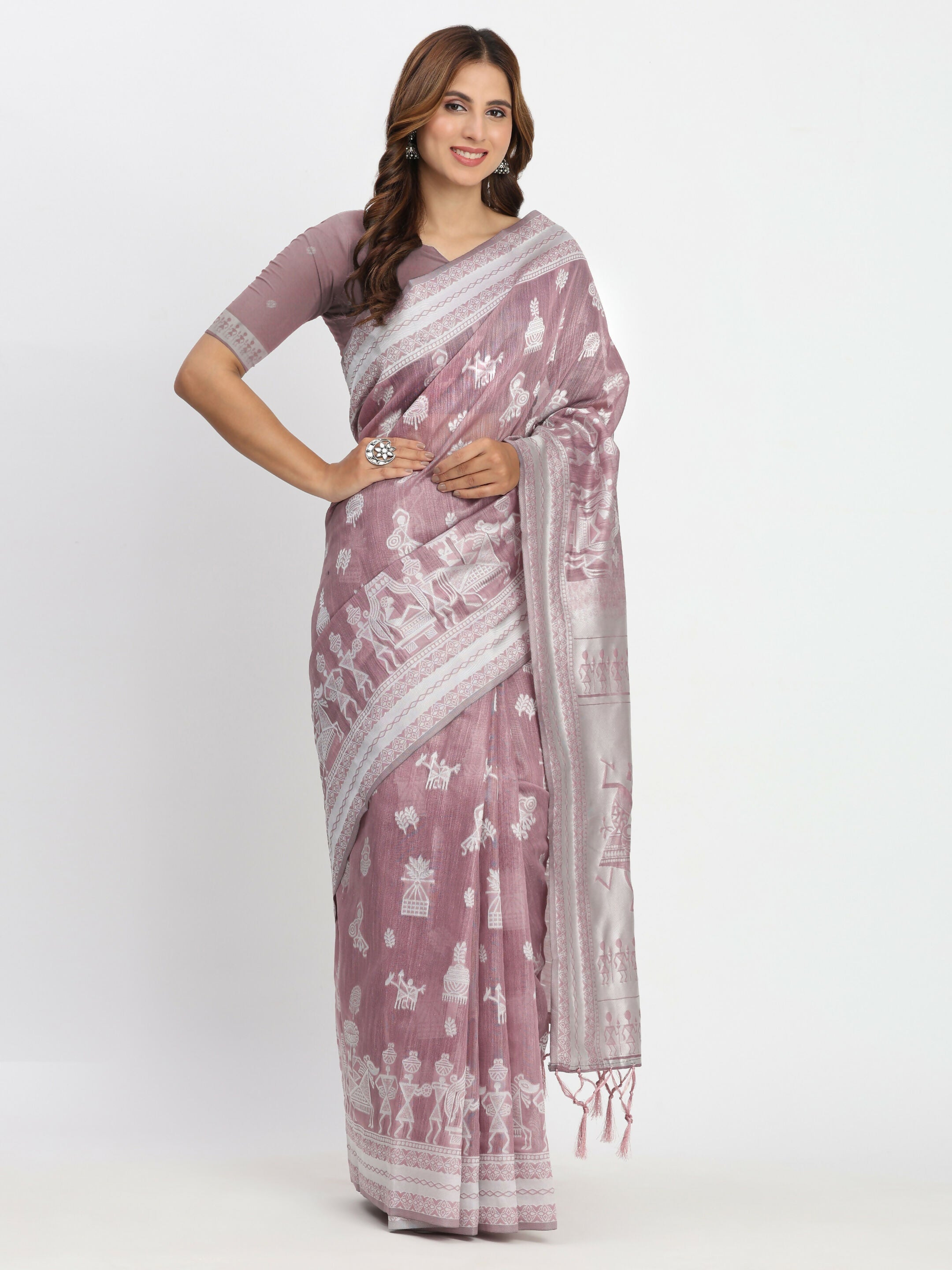 Shree Shyam Fashion Linen Cotton Sea Green Saree