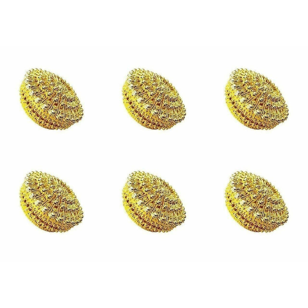 Golden - Decorative Organza Potli Basket (Pack Of 6)
