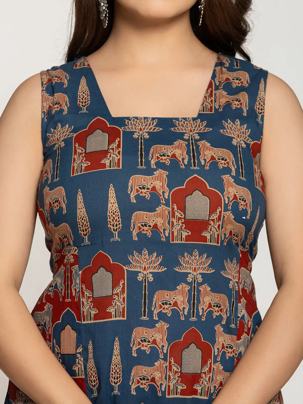 Yufta Cotton A-Line Sleeveless Co-Ord Set