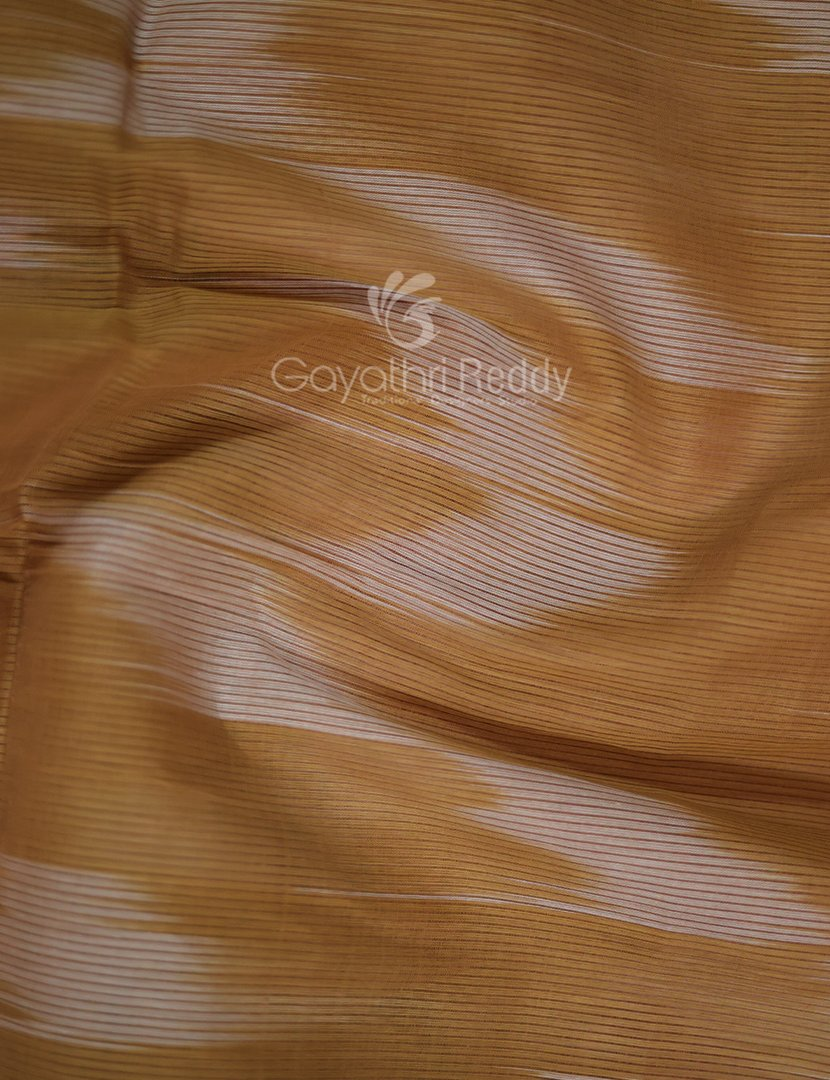 Dual Shades of Light Beige And Dark Rust Mangalagiri Ikkat Cotton Saree By Gayathri Reddy Designer Studio