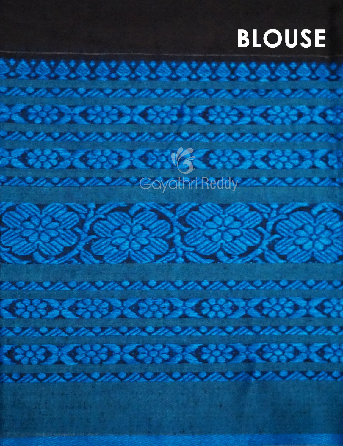 Black And Ink Blue Colour Contrast Thread Border Khadi Cotton Saree By Gayathri Reddy Designer Studio