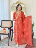 The52 Women's Gorgeous Rayon Embroidery Straight Kurta with Pant And Dupatta Set