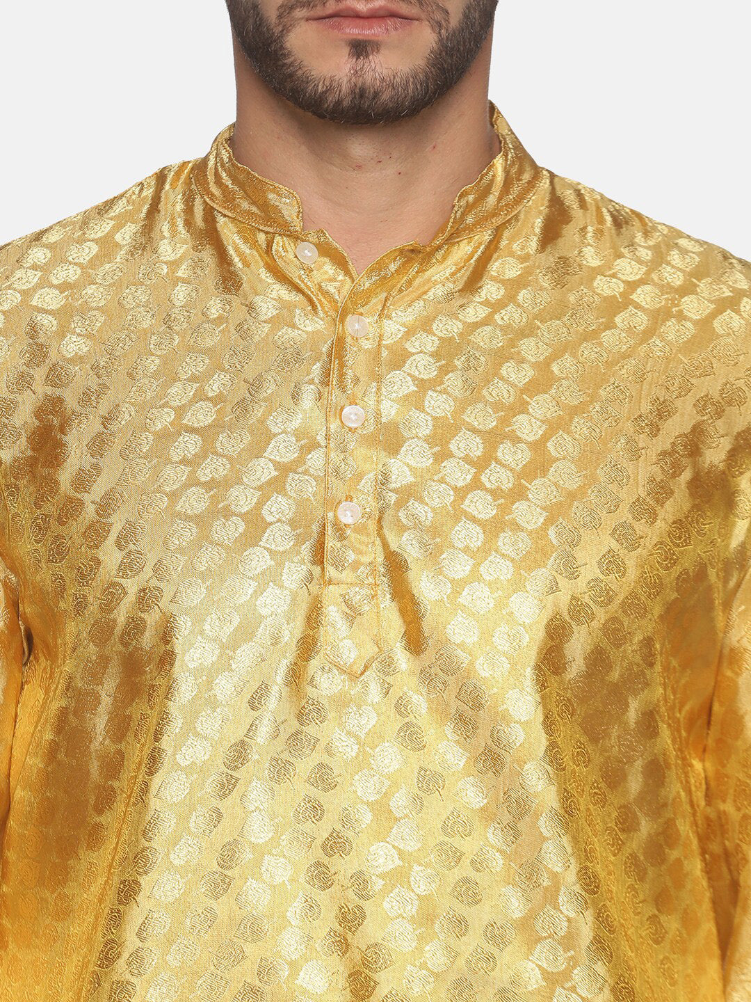 Sethukrishna Mens Gold-Toned Kurta with Pyjamas