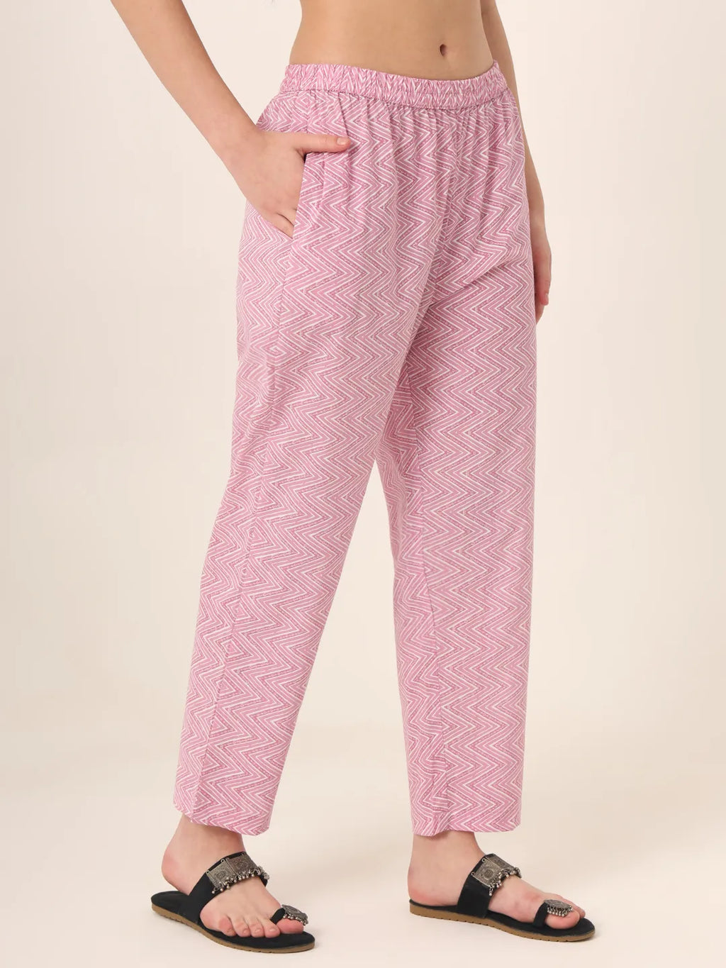 Yufta Pure Cotton Pink Kurta Dupatta Pant Set