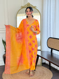 The52 Women's Beautiful Rayon Embroidery work Straight Kurta with Pant and Dupatta Set
