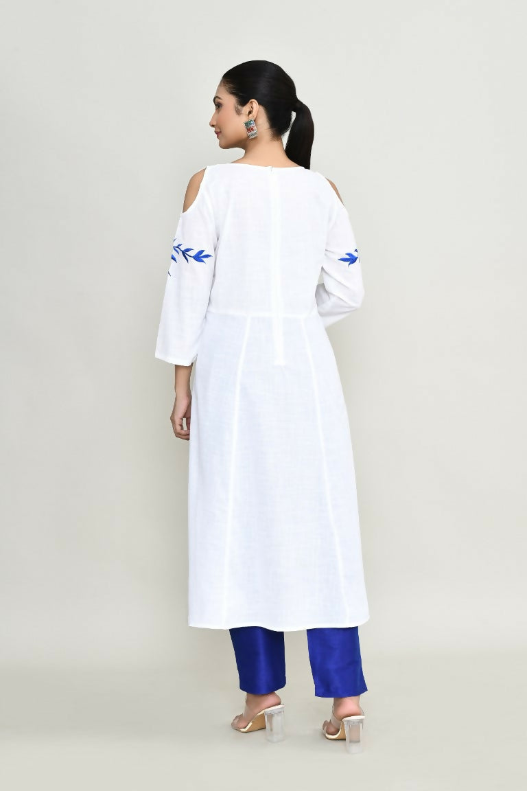 Joban Fashion White Rayon Kurta Set