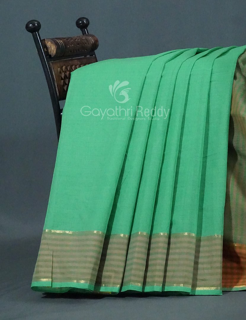 Multi Shades of Rama Green Pure Mangalgiri Cotton By Gayathri Reddy Designer Studio