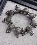 Tehzeeb Creations Women's Traditional Silver Colour Oxidised Bangle