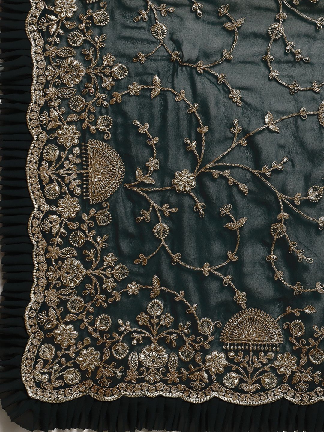 kasee Floral Zari Pure Georgette Saree