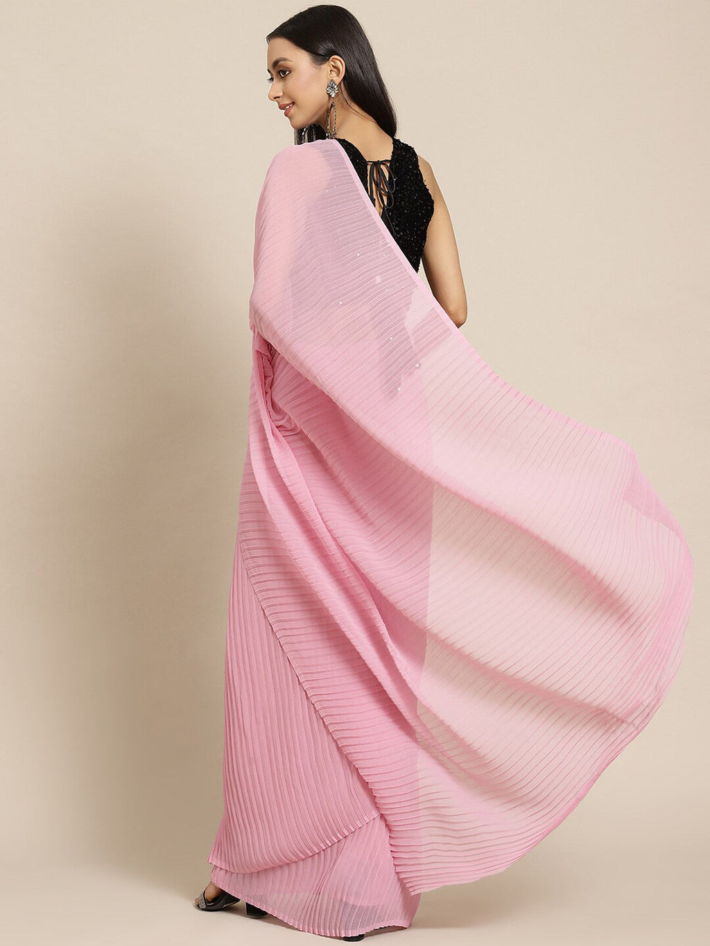 Tikhi Imli Pleated Georgette Saree