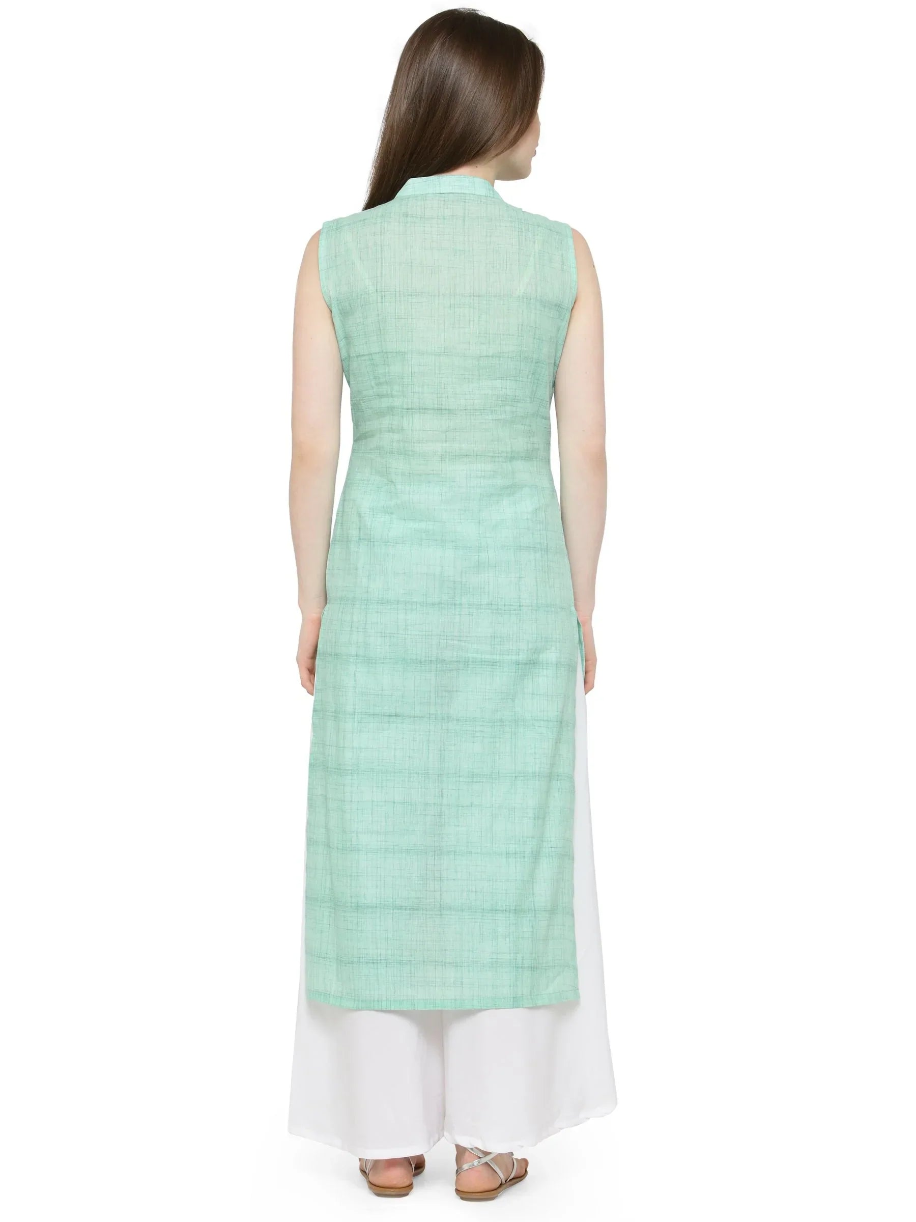 Jompers Women's Green Solid Straight Kurta