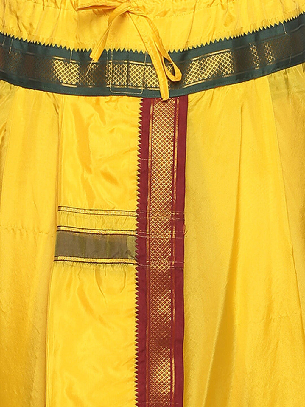 Sethukrishna Men Yellow & Red Readymade Dhoti