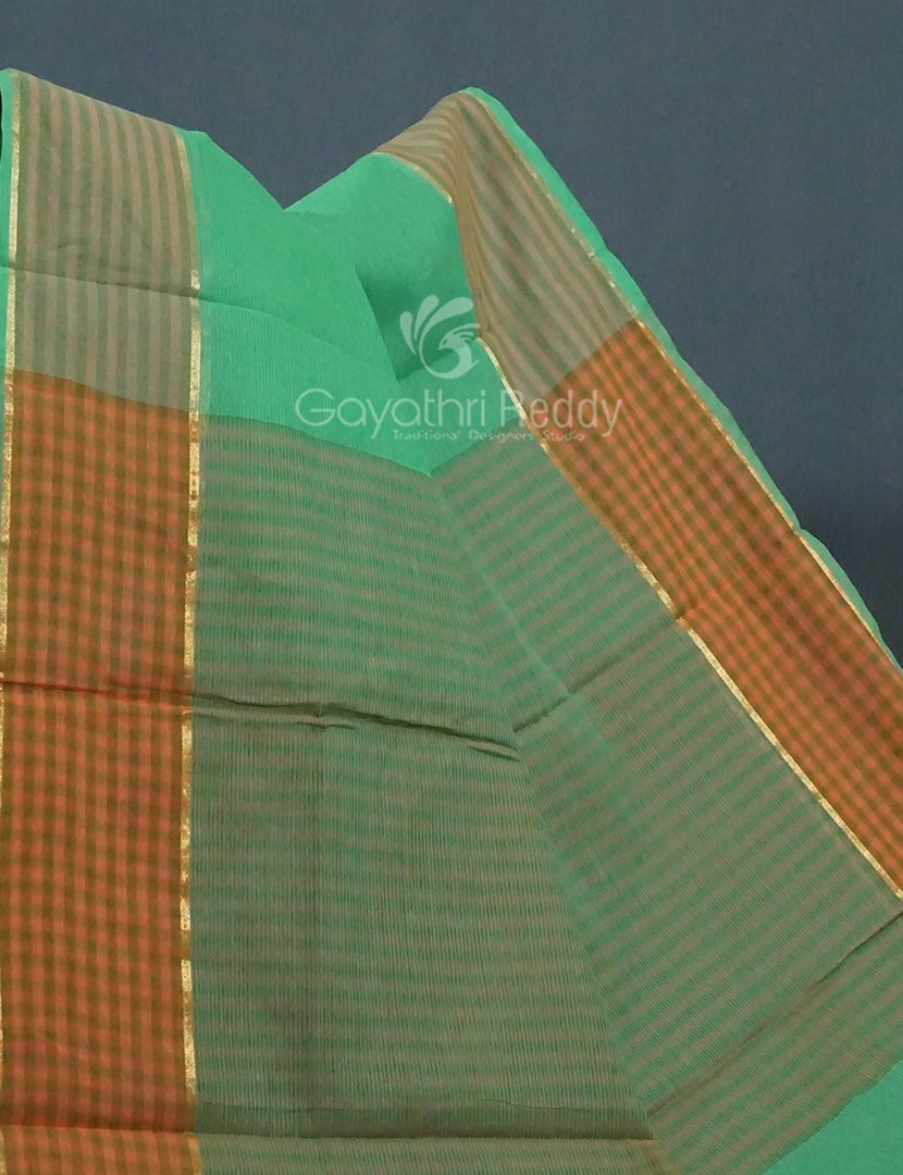 Multi Shades of Rama Green Pure Mangalgiri Cotton By Gayathri Reddy Designer Studio