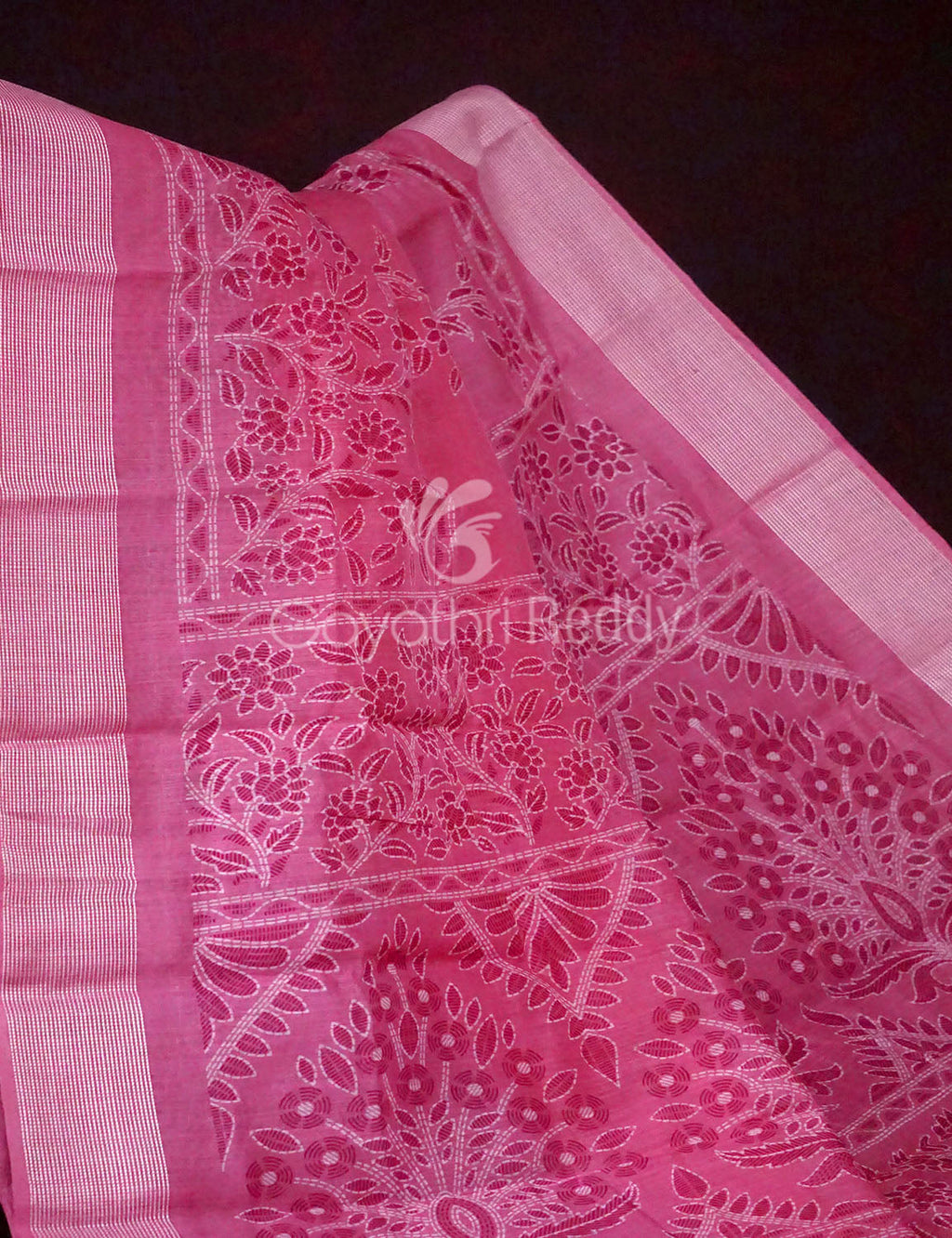 Pink Colour Printed Design Semi Chanderi Office/Regular Wear By Gayathri Reddy Designer Studio