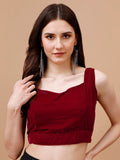 Tikhi Imli Sweetheart Neck Sleeveless Velvet Saree Blouse