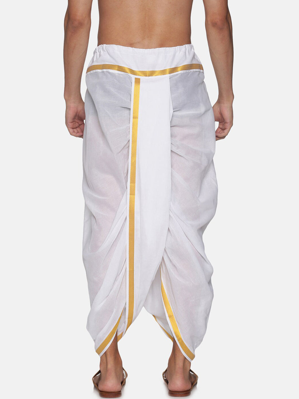 Sethukrishna Men Pack Of 2 White Solid Cotton Readymade Dhoti Pants